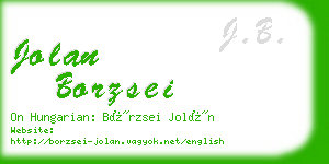 jolan borzsei business card